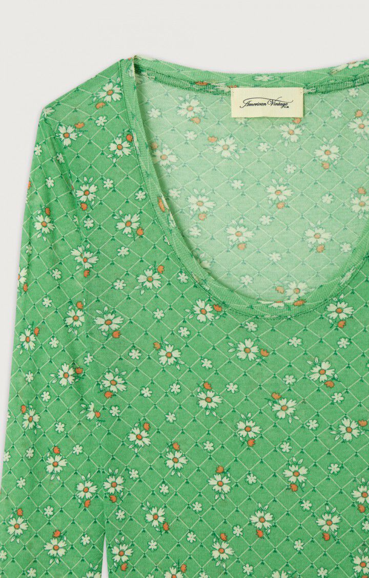 Damen-T-Shirt Massachusetts - YVETTE - Gr&uuml;n - Blanc - Orange - S