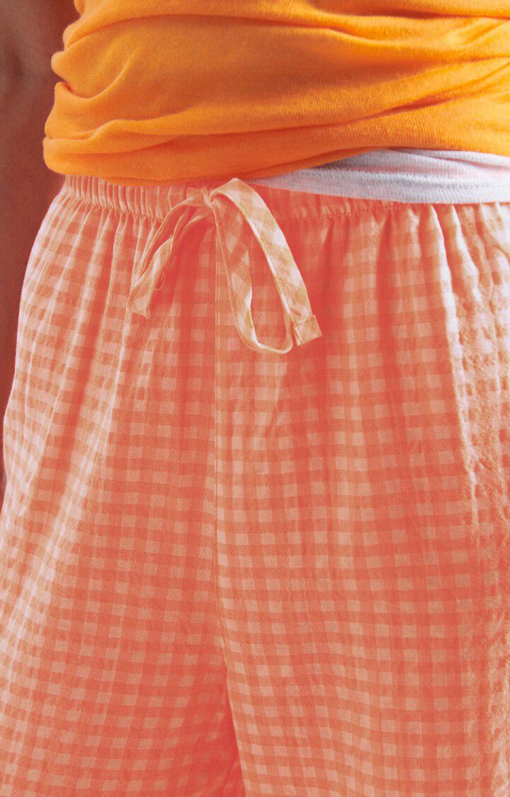 Pantalon femme Pykoboo - VICHY ORANGE FLUO - Orange - Blanc