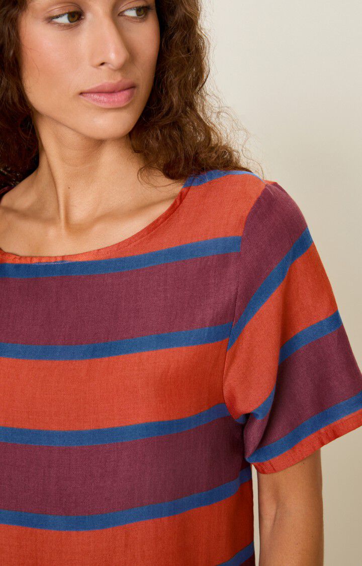 Women's top Dorabird - SPORTS STRIPES - Red - Marron - Bleu - S