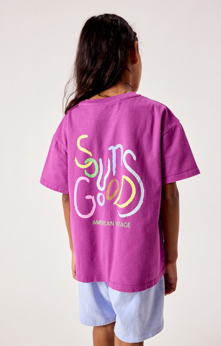Kids' t-shirt Fizvalley - VINTAGE GRAPE JUICE - Violet - 3