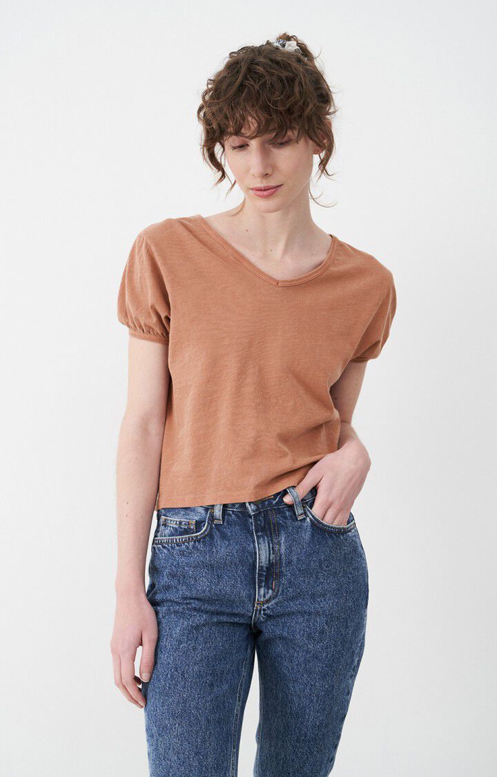 Damen-t-shirt Lamy - TERRAKOTTA VINTAGE Braun - E22 | American Vintage