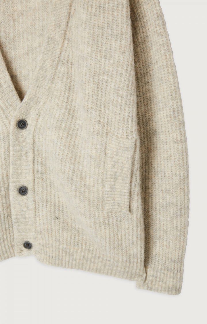 Men's cardigan East, MELANGE POWDER SNOW, hi-res