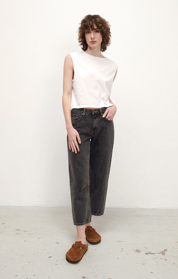 Women'scropped straight jeans Yopday, BLACK STONE, hi-res-model