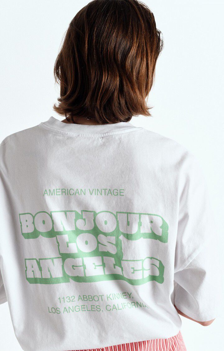 Unisex's t-shirt Fizvalley "Los Angeles" - WHITE - White - XS