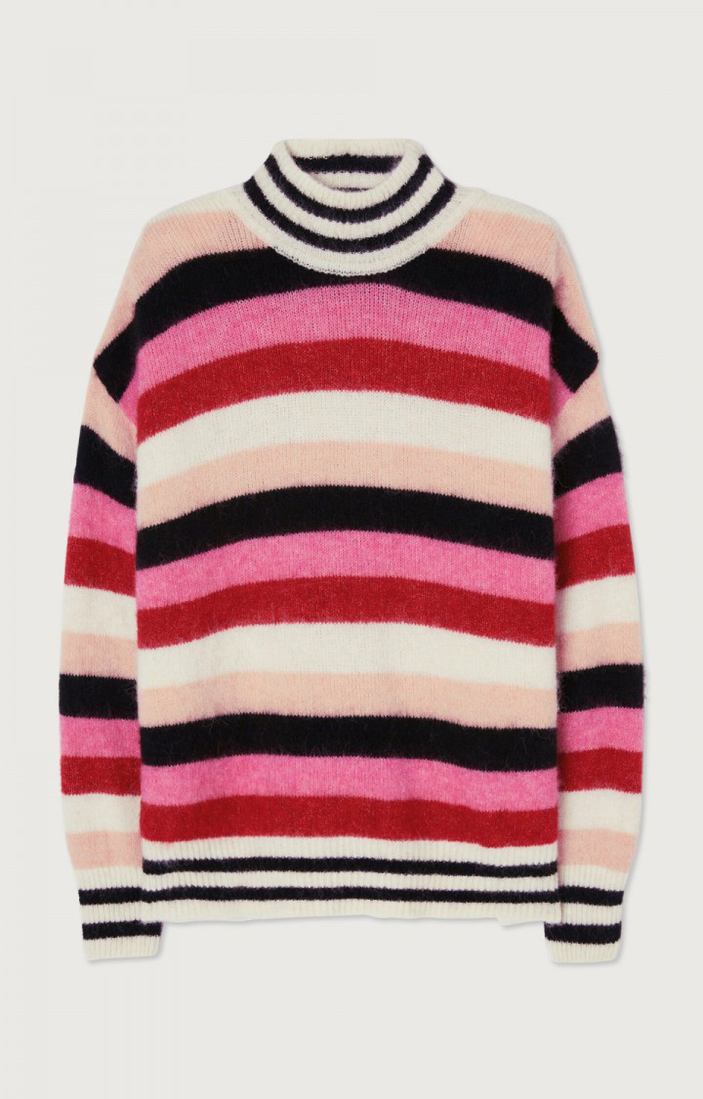 Marques Esprit Femme | Pull Larges Rayures Dark Old Pink