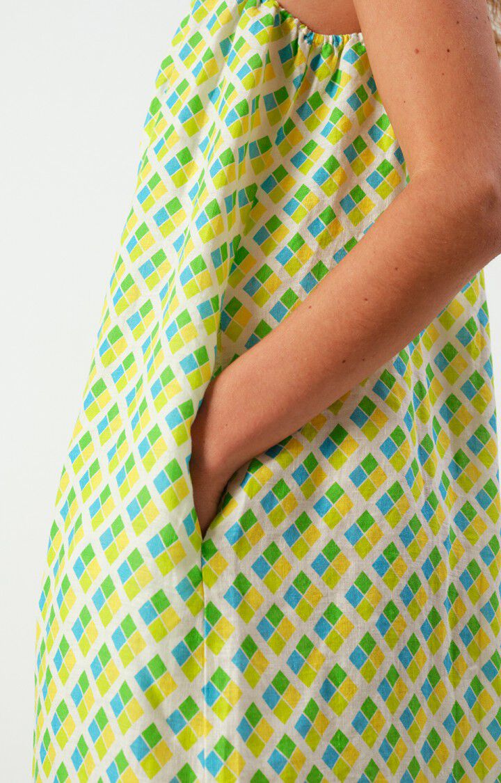 Women's dress Ivybo - LOLA - Green - Jaune - Blanc - S