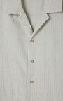 Men's shirt Keostreet - KHAKI AND WHITE STRIPES - Green - Blanc - S