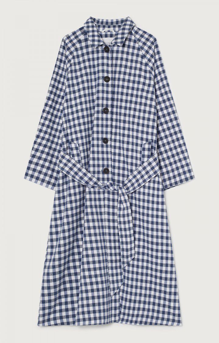 Women's coat Oyabay - VICHY NAVY - Blue - Blanc
