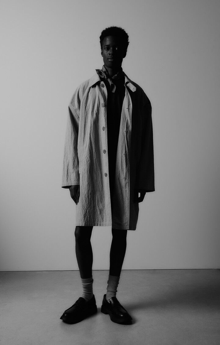 Herrentrenchcoat Keostreet - GRAUE UND ORANGE STREIFEN - Orange - Gris - S