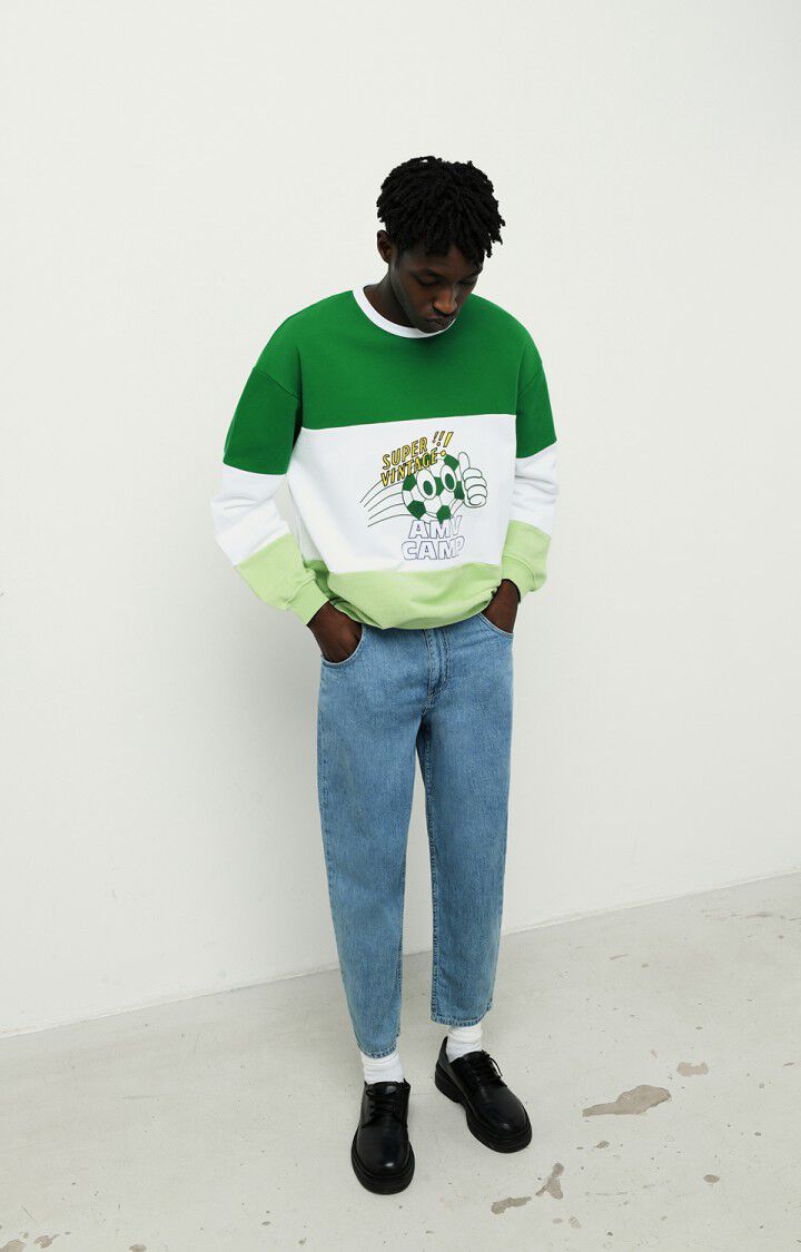 Men's sweatshirt Jadawood - GREEN AND WHITE - Green - Blanc - M-L