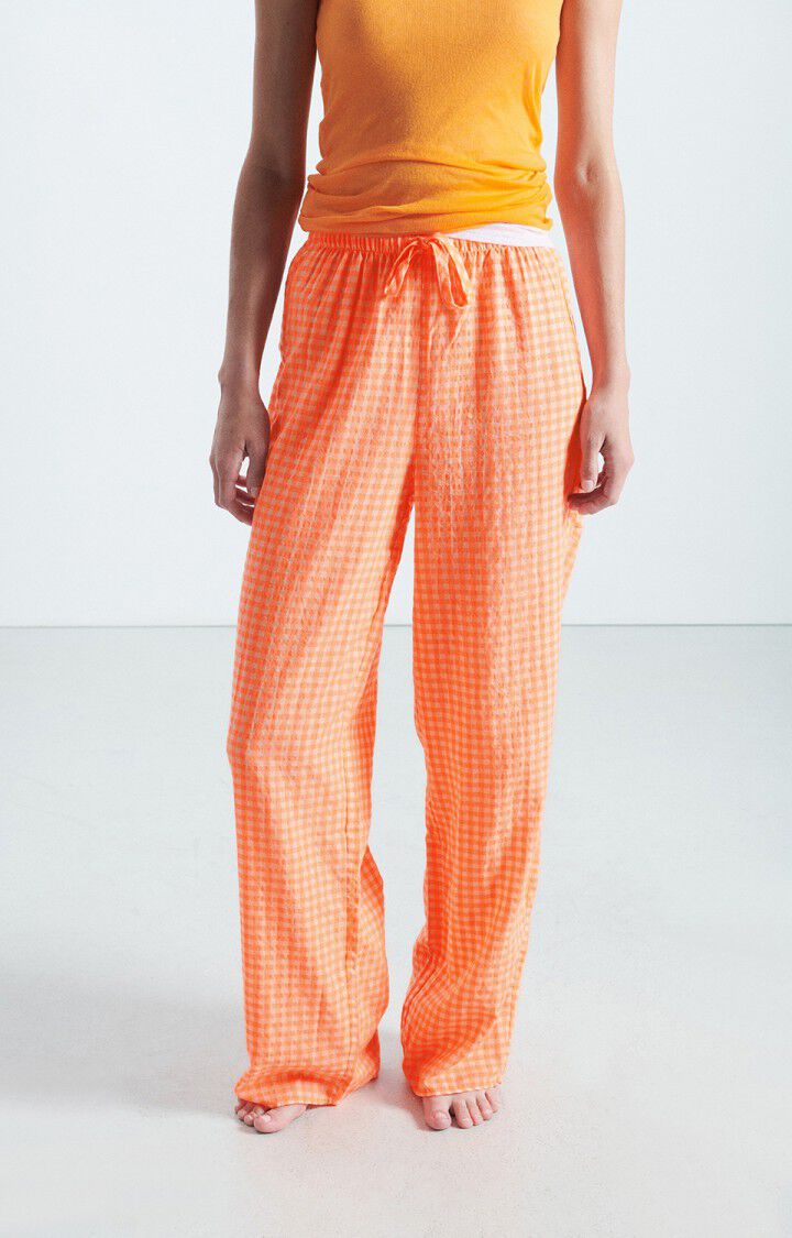 Women's trousers Pykoboo - FLUO ORANGE VICHY - Orange - Blanc