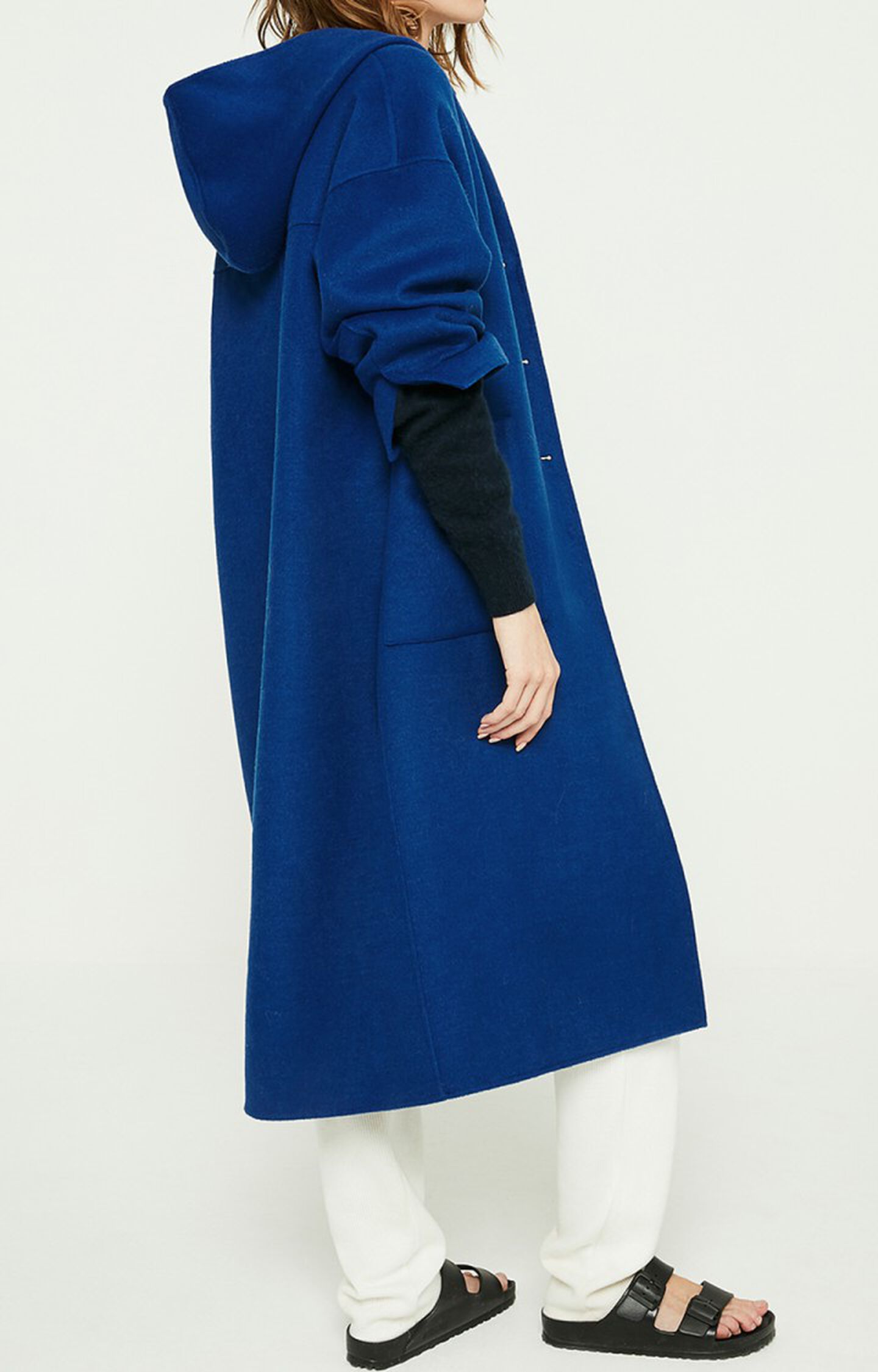 manteau femme bleu indigo