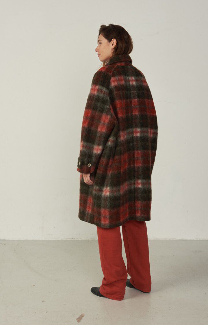 Women's coat Geomark, KAKI TARTAN, hi-res-model