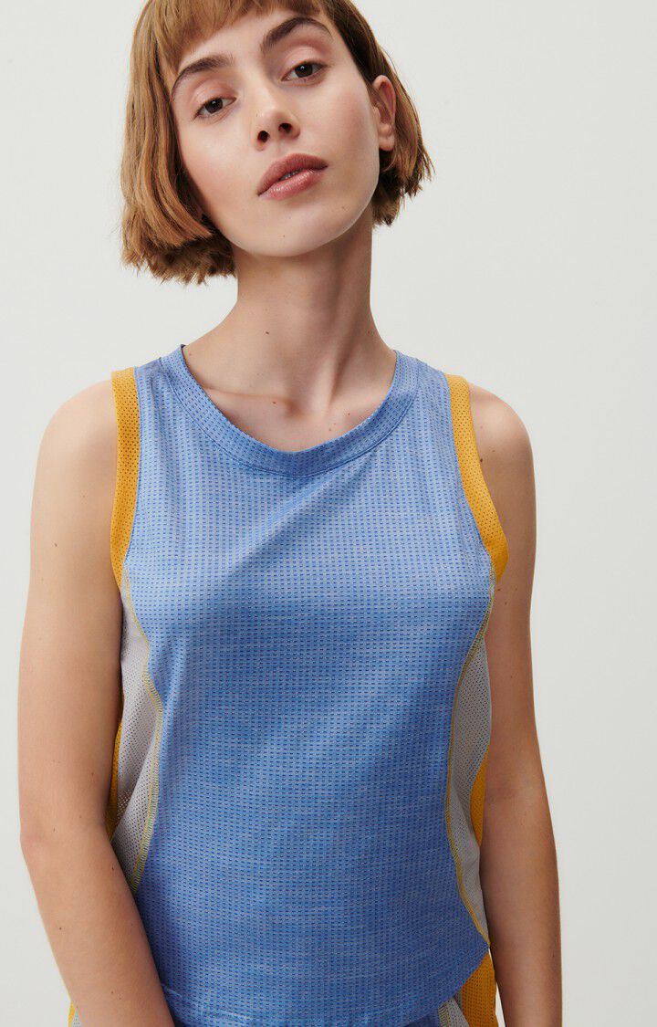 Women's tank top Vamy, TRICOLOR BLUE YELLOW AND GREY, hi-res-model