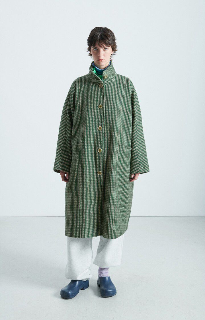 Women's coat Nanbay - CHECK LAWN 65 Long sleeve Green - E23