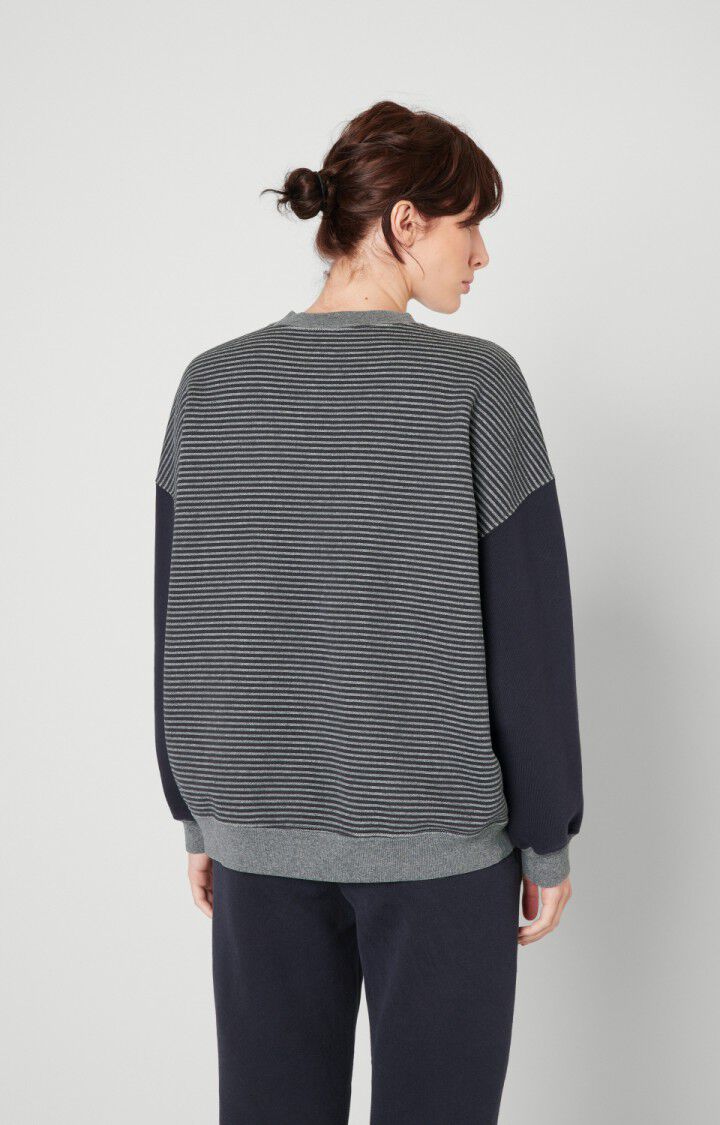 Women's sweatshirt Tuzbay, MELANGE GRAY STRIPED CARBON, hi-res-model