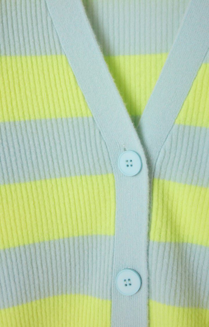 Women's cardigan Raxow, NEON YELLOW CRYSTAL STRIPED, hi-res