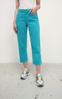 Women's cropped straight leg jeans Datcity, VINTAGE TURQUOISE, hi-res-model