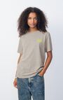 T-shirt femme Ykobow - GRIS CHINE PRINT JAUNE - Gris - Jaune - S