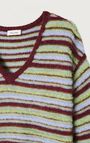 Pull femme East, RAYURES BORDEAUX CHINE, hi-res