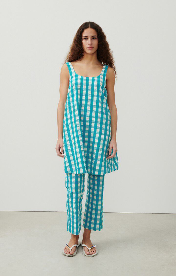 Women's dress Naroz - AQUATIC VICHY - Blue - Blanc - S