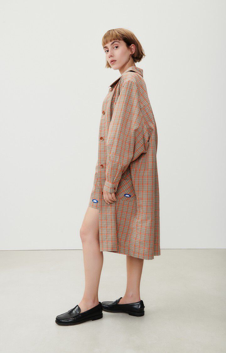Women's coat Etiz, PRINCE OF WALES ORANGE, hi-res-model