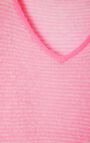 Pull femme Zakday, RAYURES GRIS CHINE ROSE FLUO, hi-res