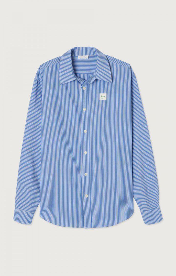 Men's shirt Zatybay - AQUA STRIPES - Blue - Blanc