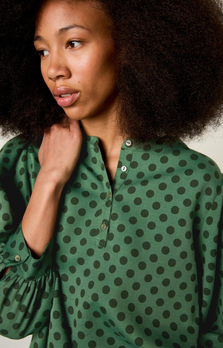 Top femme Yayowood - LARGE POIS VERT - Vert - XS-S