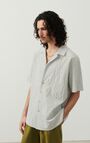 Men's shirt Keostreet - KHAKI AND WHITE STRIPES - Green - Blanc - S