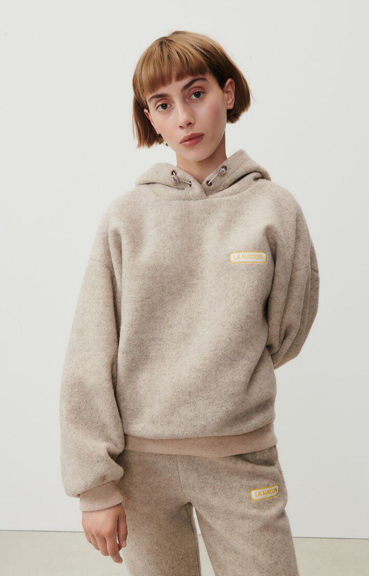 Women's hoodie Retobeach, BEIGE MELANGE, hi-res-model