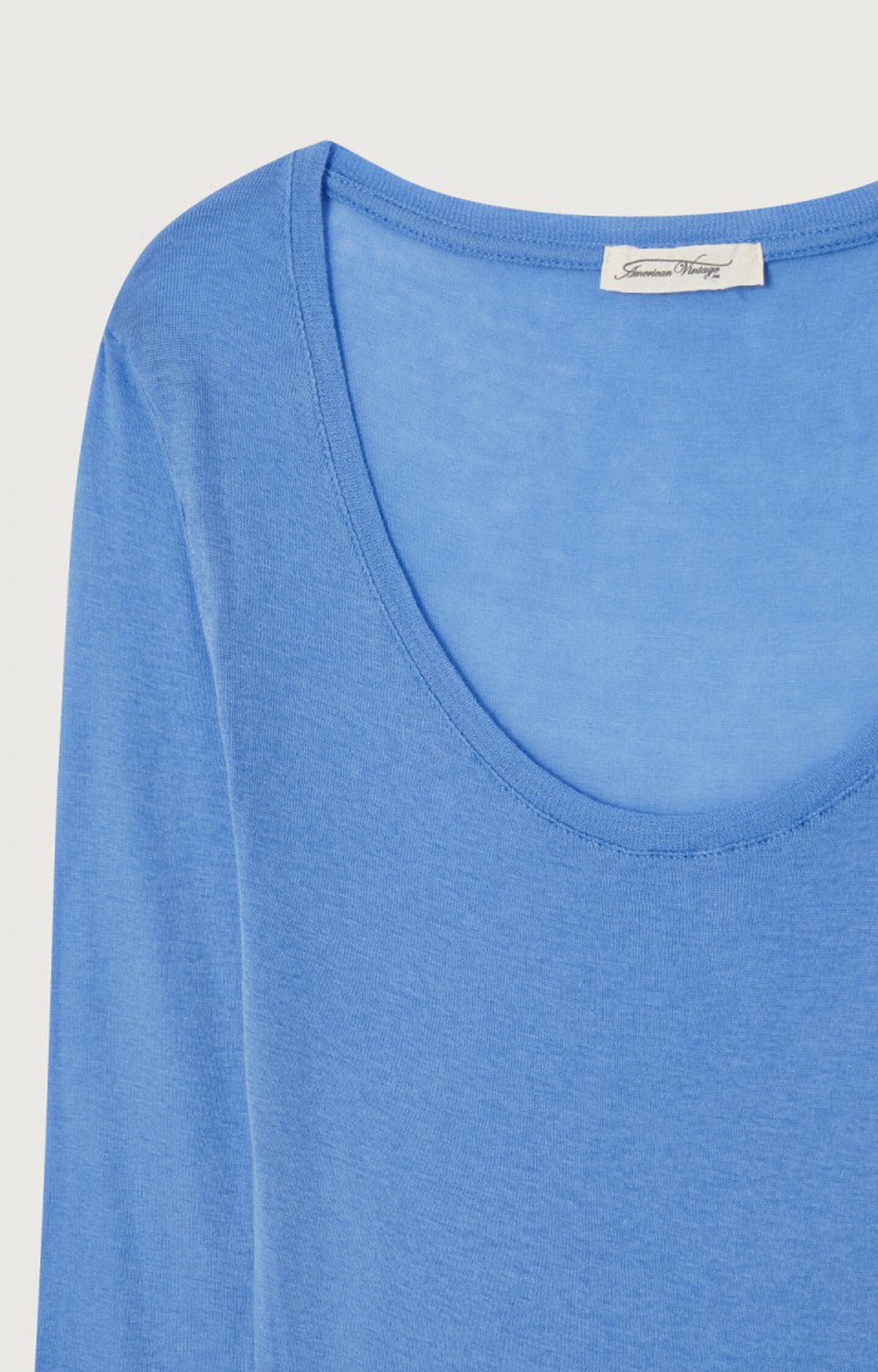 Women\'s t-shirt Massachusetts - VINTAGE PERIWINKLE 77 Long sleeve Blue -  E23 | American Vintage