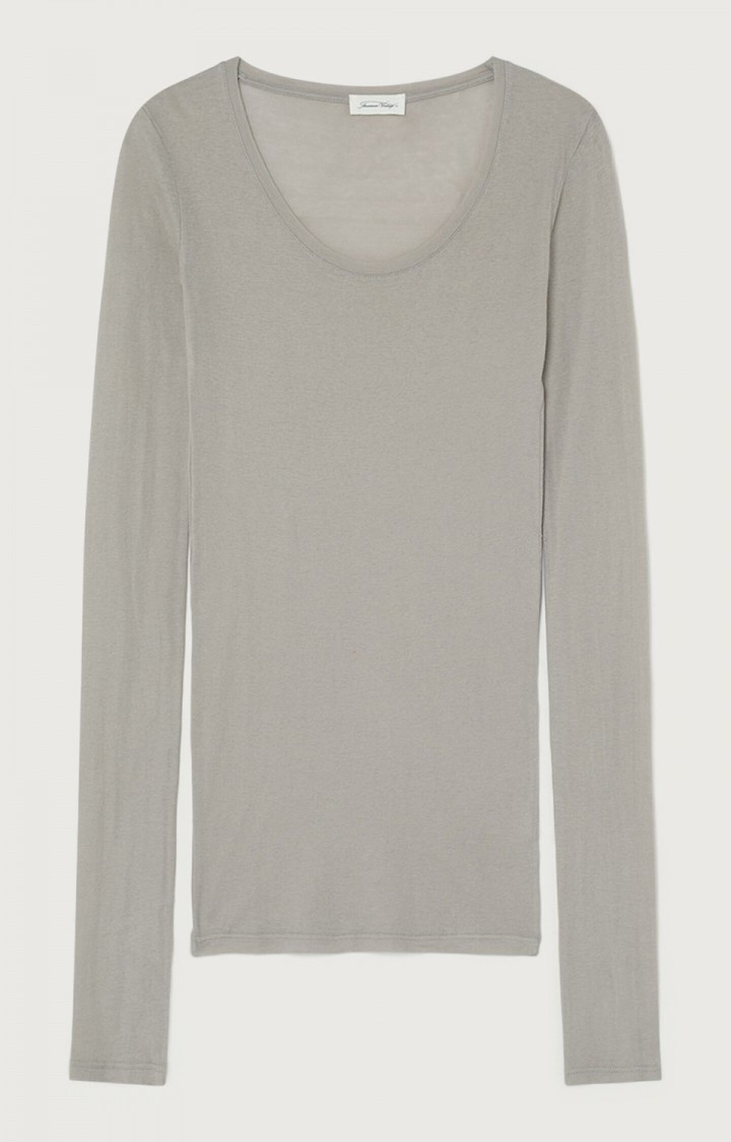 Women\'s t-shirt Massachusetts - VINTAGE ELEPHANT 77 Long sleeve Grey - H22  | American Vintage