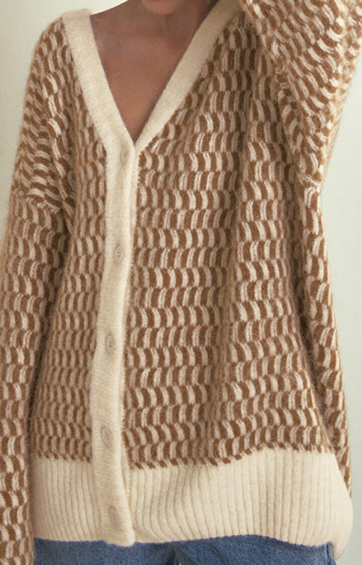 Women's cardigan East, MOTHER OF PEARL AND BARK MOTTLED, hi-res-model