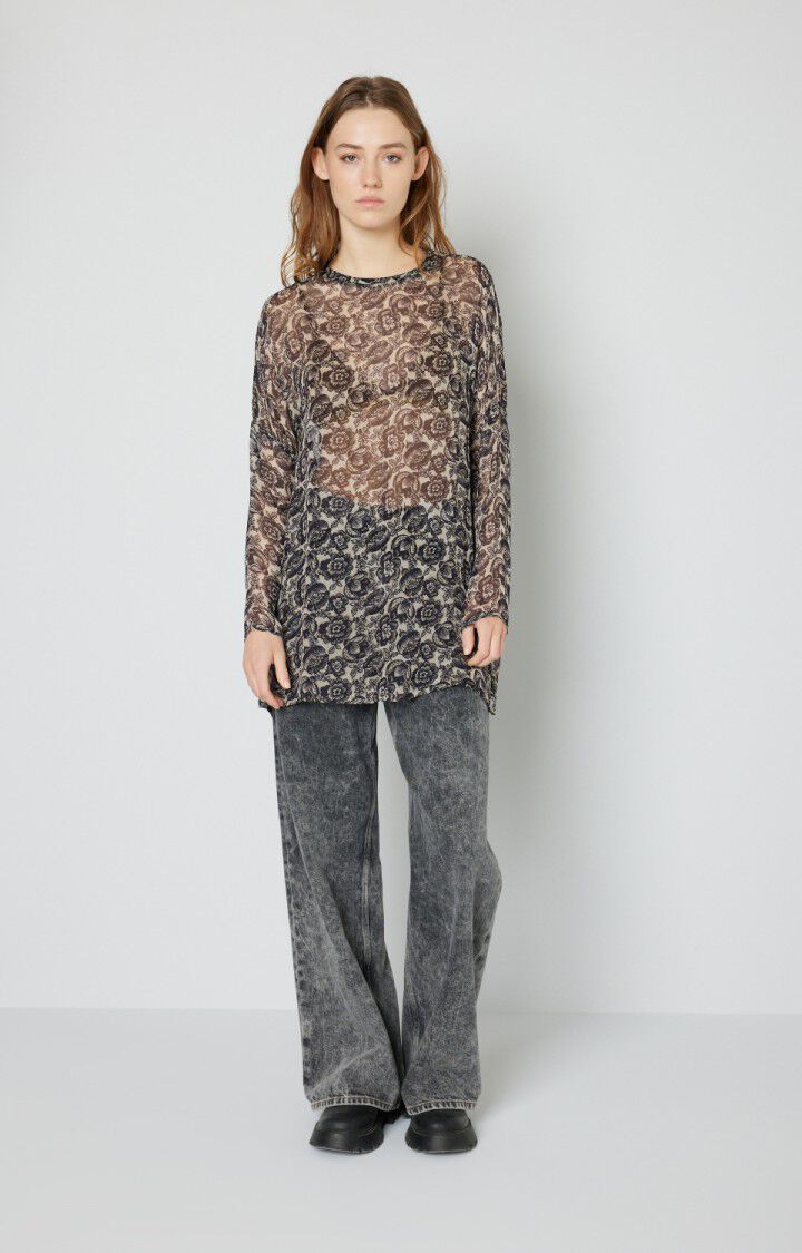 Women's top Cosawood - SWAN - Black - Blanc - XS-S