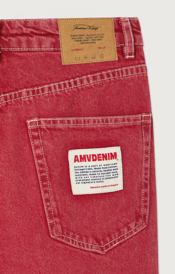 Women's balloon jeans Uzatown, RED, hi-res