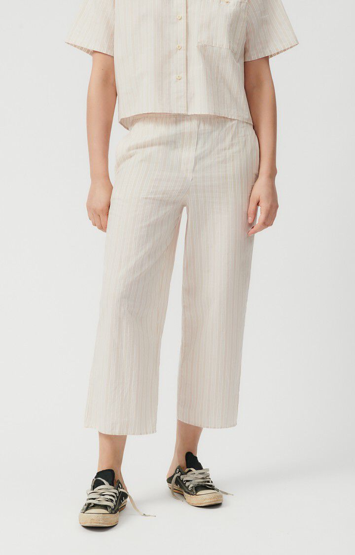 Pantaloni mujer Odurock - STRISCE DI SABBIA - Bianco - Beige