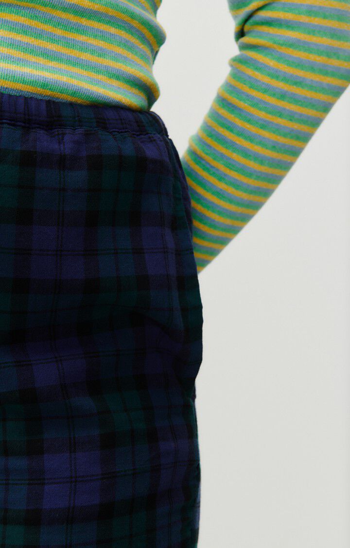 Women's trousers Yuzy, GREEN PURPLE TARTAN, hi-res-model