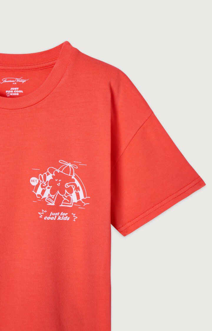 Camiseta niños Fizvalley, ESCARLATA VINTAGE, hi-res