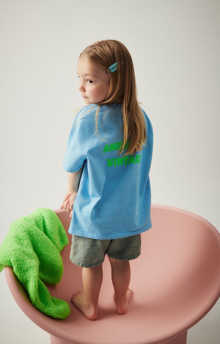 Kinderen-T-shirt Fizvalley, AZUR BLAUW VINTAGE, hi-res-model