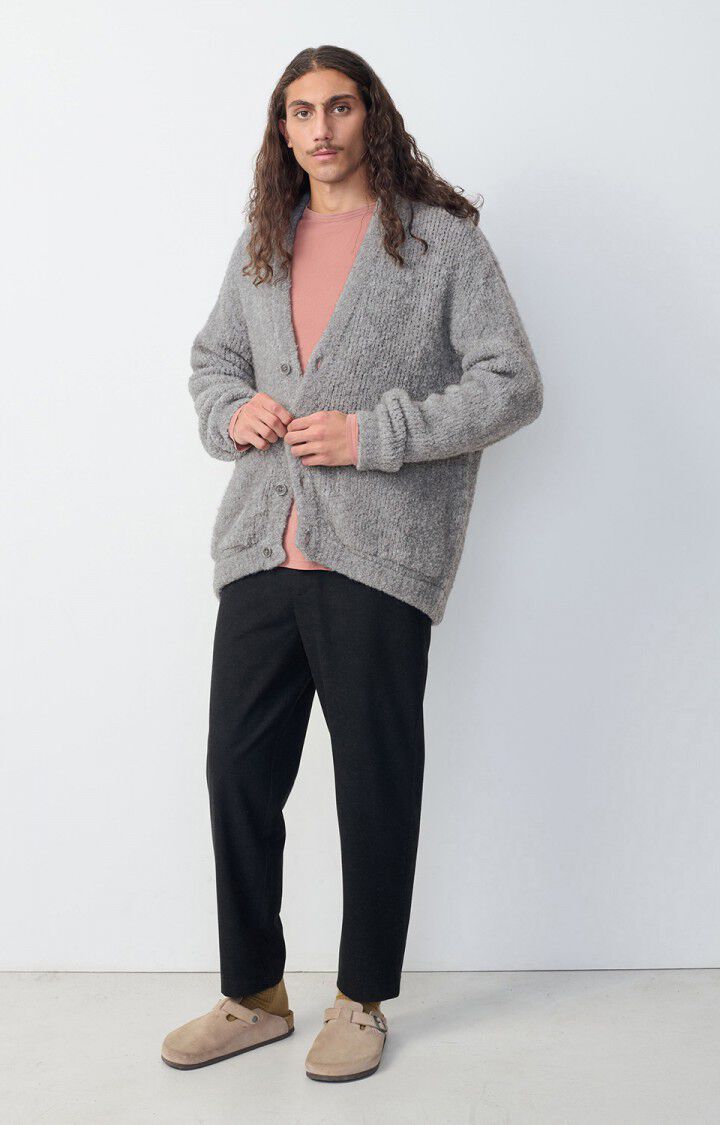 Men's cardigan Zolly - MOUSE MELANGE 56 Long sleeve Grey - H24