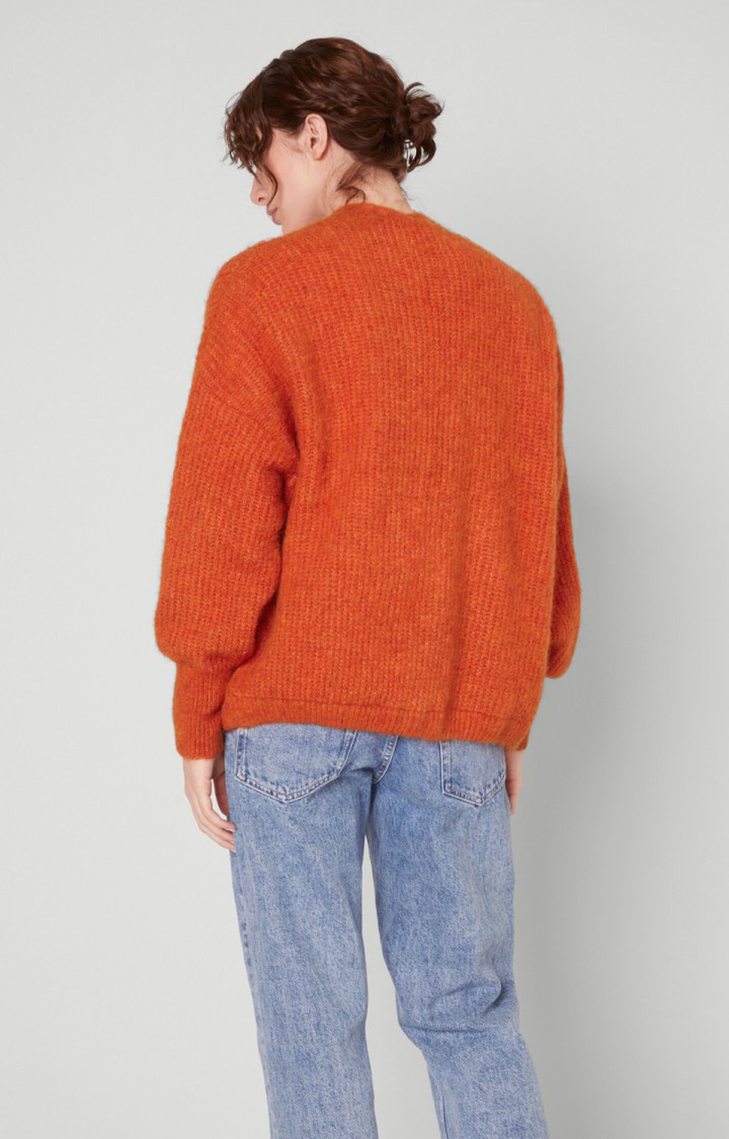 Lambswool Vintage Cardigan - Orange - Armazém das Malhas