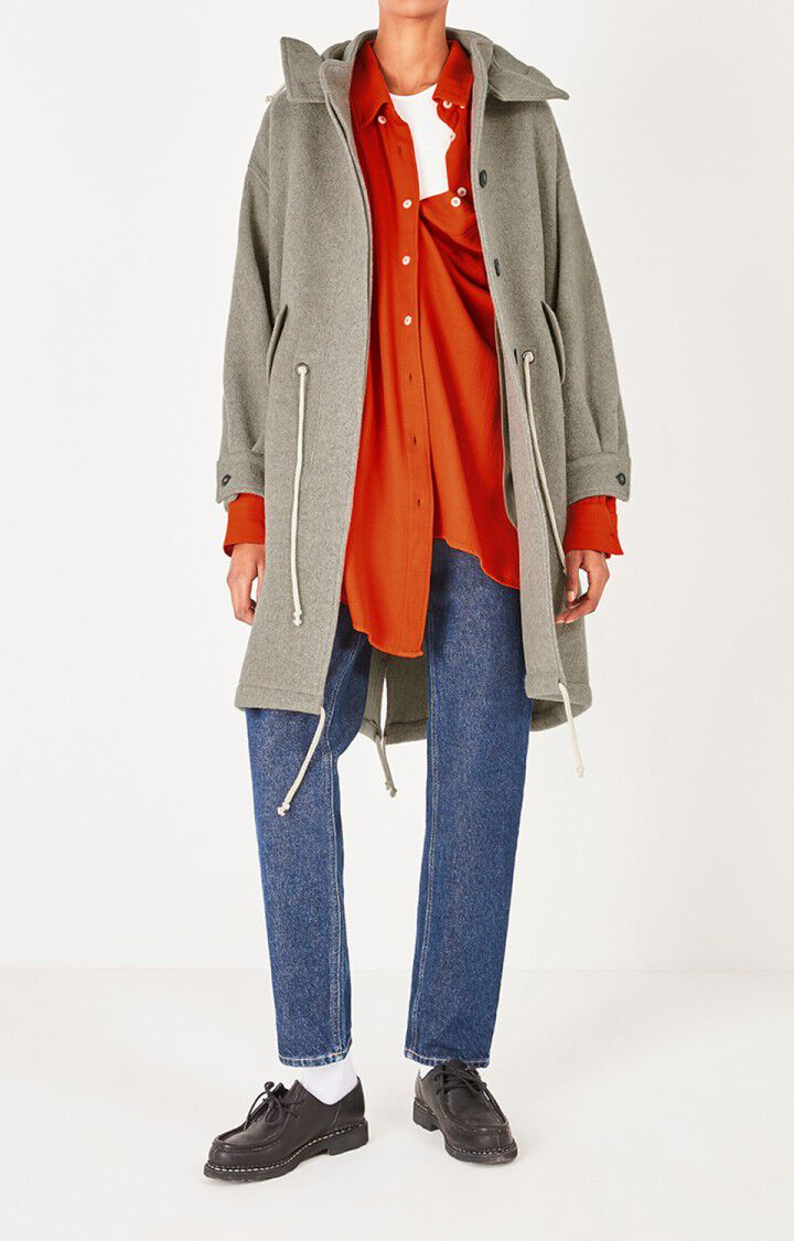 abrigo jaspeado mujer