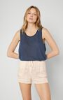 Women's tank-top Chipiecat - THIN NAVY STRIPES - Blue - Blanc - TU