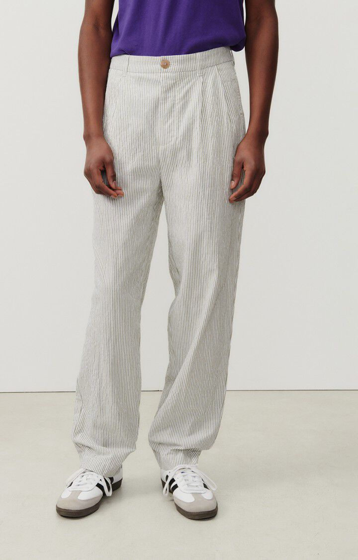 Men's trousers Keostreet, KHAKI AND WHITE STRIPES, hi-res-model