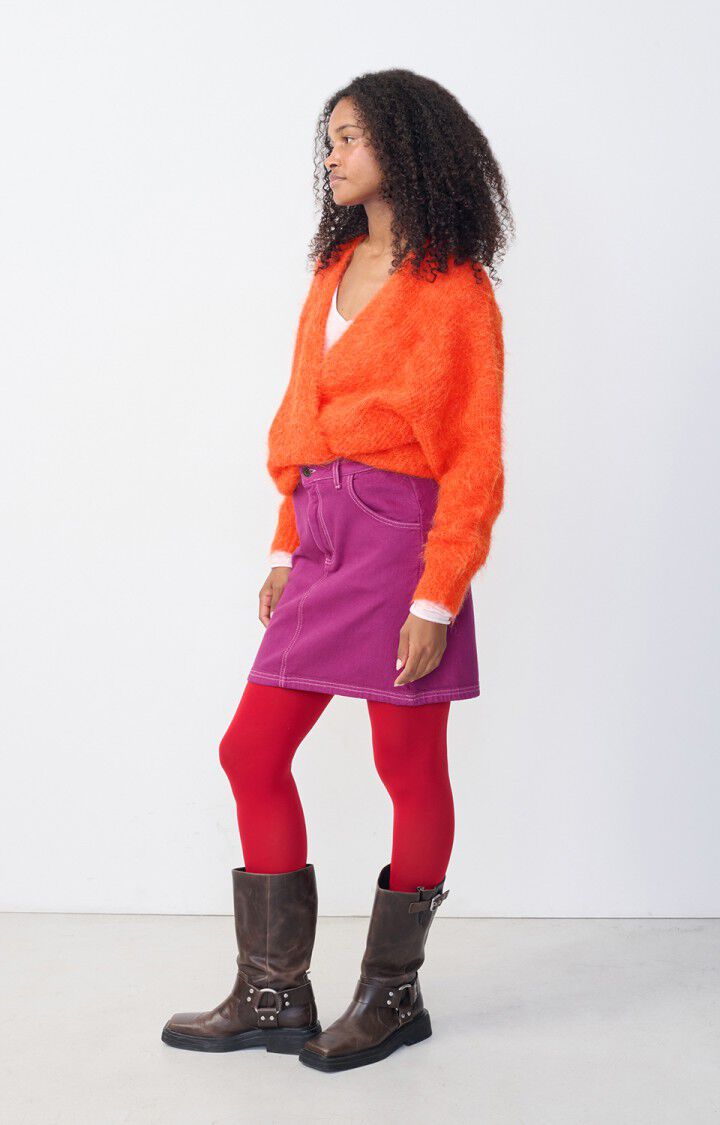 Women's cardigan Bymi, MELANGE BLOOD ORANGE, hi-res-model