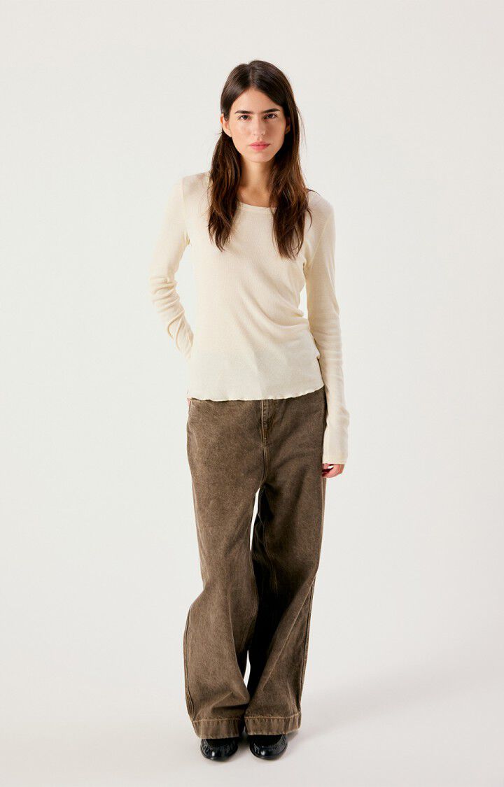 Women&rsquo;s loose-fit jeans Oshow - STONE BROWN - Brown