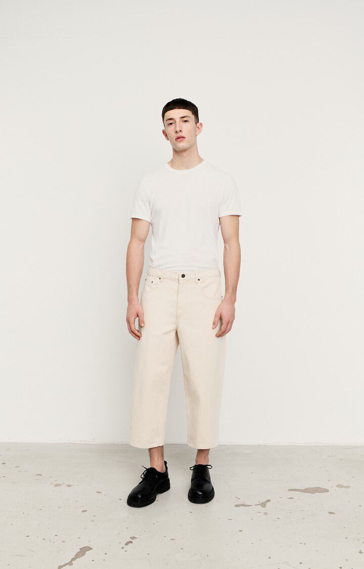 Men's cropped straight leg jeans Datcity, ECRU, hi-res-model