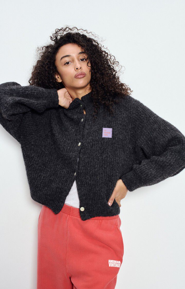 Women's cardigan East, MELANGE CHARCOAL, hi-res-model