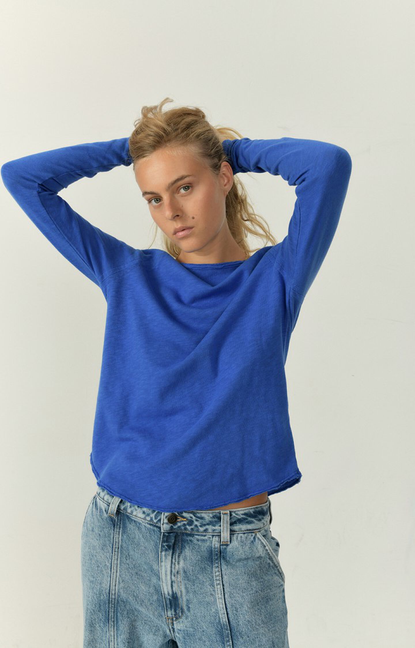 Damen-T-Shirt Sonoma - VINTAGE SAPHIR 70 Lange Ärmel Blau - E23 | American  Vintage
